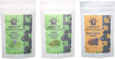 

LIBERTY INTERNATIONAL Indigo & Heena & Shikakai Powder ( 114 Gm Each ) For Face , Hair & Skin Care Certified C18(Set of 3)