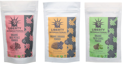 

LIBERTY INTERNATIONAL Rose & Shikakai & Tulsi Powder ( 114 Gm Each ) For Face , Hair & Skin Care Certified C18(Set of 3)