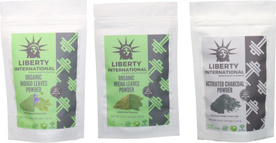 

LIBERTY INTERNATIONAL Indigo & Heena & Charcoal Powder ( 227 Gm Each ) For Face , Hair & Skin Care Certified C18(Set of 3)