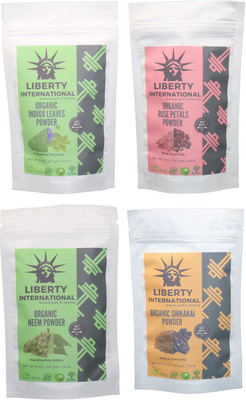 

LIBERTY INTERNATIONAL Indigo & Rose & Neem & Shikakai Powder ( 227 Gm Each ) For Face , Hair & Skin Care(Set of 4)