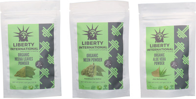 

LIBERTY INTERNATIONAL Heena & Neem & Aloevera Powder ( 227 Gm Each ) For Face , Hair & Skin Care Certified C18(Set of 3)