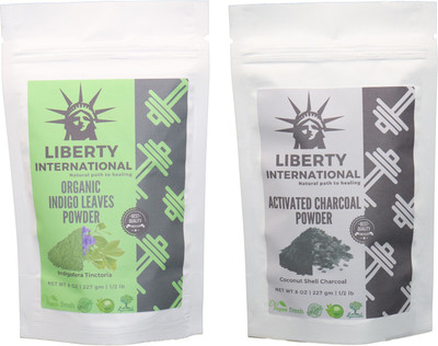 

LIBERTY INTERNATIONAL Indigo & Charcoal Powder ( 227 Gm Each ) For Face , Hair & Skin Care Certified C18(Set of 2)