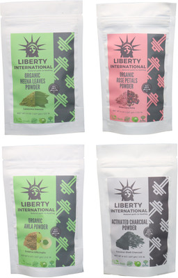 

LIBERTY INTERNATIONAL Heena & Rose & Amla & Charcoal Powder ( 227 Gm Each ) For Face , Hair & Skin Care(Set of 4)