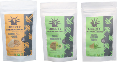 LIBERTY INTERNATIONAL Orange & Amla & Aloevera Powder ( 227 Gm Each ) For Face , Hair & Skin Care(Set of 3)