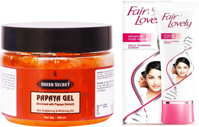 

Sheer Secret Papaya Gel 300ml and Fair & Lovely Advance Multi Vitamin Cream 80 Grams(Set of 2)