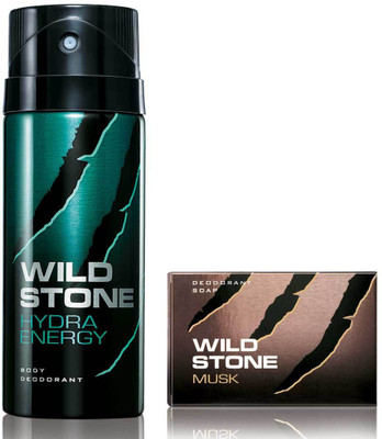 Wild Stone Hydra Energy Deodorant and 125gm Musk Soap(Set of 2)