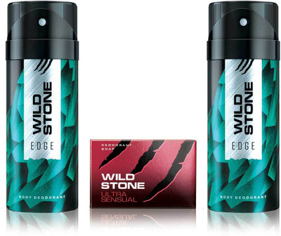 

Wild Stone 2 Edge Deodorant and 125gm Ultra Sensual Soap(Set of 3)