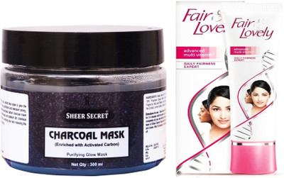 

Sheer Secret Charcoal Mask 300ml and Fair & Lovely Advance Multi Vitamin Cream 80 Grams(Set of 2)