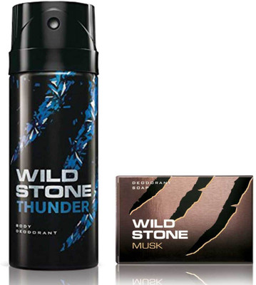 

Wild Stone Thunder Deodorant and 75gm Musk Soap(Set of 2)