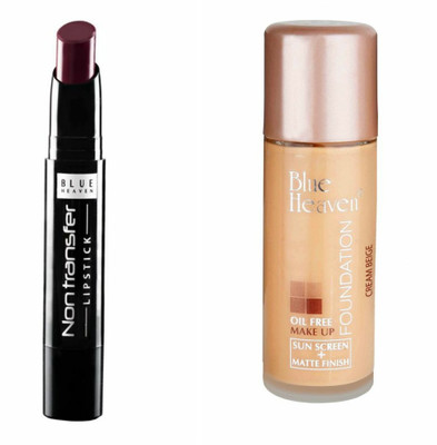 

Blue Heaven Lipstick non-transfer 703 & foundation oil free(Set of 2)
