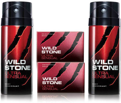 

Wild Stone 2 Ultra Sensual Deodorant and 2 Ultra Sensual 75gm Soap(Set of 4)