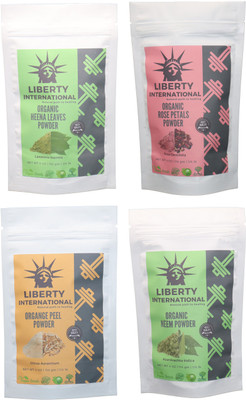 

LIBERTY INTERNATIONAL Heena & Rose & Orange & Neem Powder ( 114 Gm Each ) For Face , Hair & Skin Care(Set of 4)