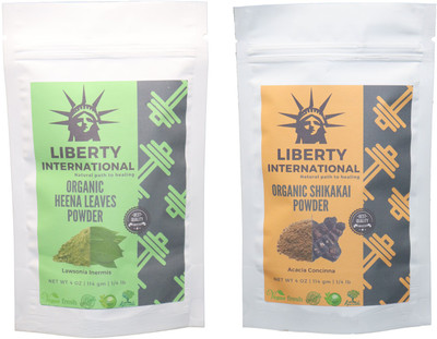 

LIBERTY INTERNATIONAL Heena & Shikakai Powder ( 114 Gm Each ) For Face , Hair & Skin Care Certified C18(Set of 2)