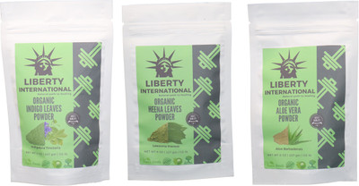 

LIBERTY INTERNATIONAL Indigo & Heena & Aloevera Powder ( 227 Gm Each ) For Face , Hair & Skin Care Certified C18(Set of 3)