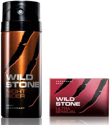 

Wild Stone Night Rider Deodorant and 125gm Ultra Sensual Soap(Set of 2)