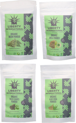 

LIBERTY INTERNATIONAL Neem & Amla & Tulsi & Aloevera Powder ( 227 Gm Each ) For Face , Hair & Skin Care Certified C9 912 g(Set of 4)