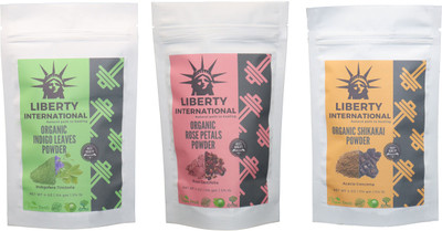 

LIBERTY INTERNATIONAL Indigo & Rose & Shikakai Powder ( 114 Gm Each ) For Face , Hair & Skin Care Certified C18(Set of 3)