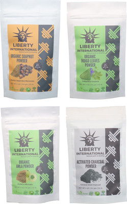 

LIBERTY INTERNATIONAL Soapnut & Indigo & Amla & Charcoal Powder ( 114 Gm Each ) For Face , Hair & Skin Care(Set of 4)