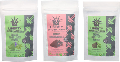 

LIBERTY INTERNATIONAL Indigo & Hibiscus & Tulsi Powder ( 114 Gm Each ) For Face , Hair & Skin Care Certified C18(Set of 3)