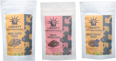 

LIBERTY INTERNATIONAL Soapnut & Hibiscus & Shikakai Powder ( 227 Gm Each ) For Face , Hair & Skin Care(Set of 3)
