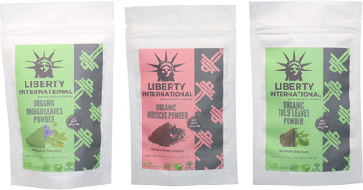 

LIBERTY INTERNATIONAL Indigo & Hibiscus & Tulsi Powder ( 227 Gm Each ) For Face , Hair & Skin Care Certified C18(Set of 3)