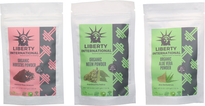 

LIBERTY INTERNATIONAL Hibiscus & Neem & Aloevera Powder ( 227 Gm Each ) For Face , Hair & Skin Care Certified C18(Set of 3)