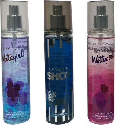 

LAYER'R MYSTIC ISLAND, SECRET CRUSH AND DEEP DESIRE (PACK OF 3) Body Spray - For Men & Women(135 ml)