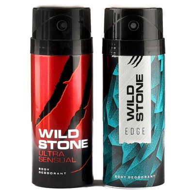 

Wild Stone Edge and Ultra Sensual Deodorant Spray - For Men(300 ml, Pack of 2)