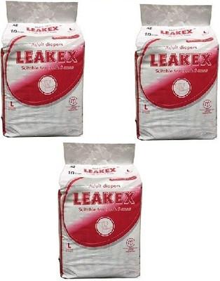 

leakex DIAPER LARGE PACK OF 3 Adult Diapers - L(30 Pieces)