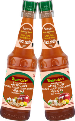 

NutrActive Heart Blockage Removal Remedy | Ginger, Garlic, Lemon & Honey Apple Cider Vinegar(2x500 ml, Ginger, Garlic, Lemon & Honey Flavored)