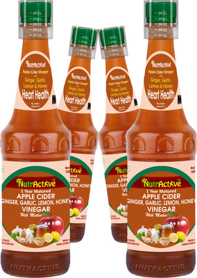

NutrActive Vinegar for Heart Health | Ginger, Garlic, Lemon & Honey Apple Cider Vinegar(4x500 ml, Ginger, Garlic, Lemon & Honey Flavored)