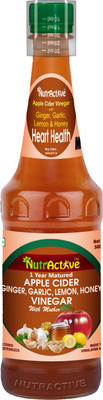 

NutrActive Apple Cider Vinegar with ginger, garlic, lemon, and honey Heart Heath,Weight Management Vinegar(1000 ml, Pack of 2)