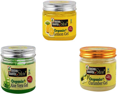 

Online Quality Store Organic Alovera Gel Green + Lemon Gel + Cucumber Gel_600g(600 g)