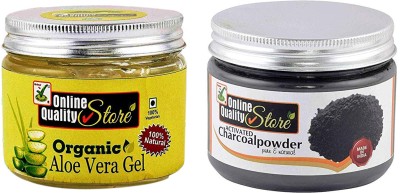 

Online Quality Store Alovera Gel For Face_300ml + Charcoal Powder For Skin_100g(400 g)