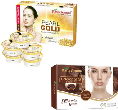 rafia aroma Chocolate & Pearl Gold Facial Kit 620 g(Set of 2)