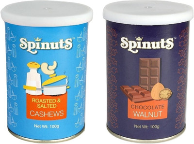 

spinuts Roasted Salted Cashews and Chocolate Walnuts (Combo) Combo(200)