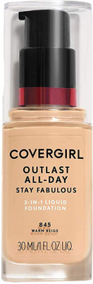 Cover Girl Outlast All-Day Stay Fabulous 3-in-1 Foundation Warm Beige, 1 oz Foundation(Beige)