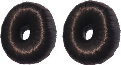 

JAGTEK Impotent Synthetic Fiber Fashion Hair Bun Donuts Ring Blonde Hair Extension Wig ( Pack of 2 ) Bun(Brown)
