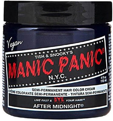 

Manic Panic Semi Permanent Hair Color Cream After Midnight Blue 4 Oz Hair Color(Black)