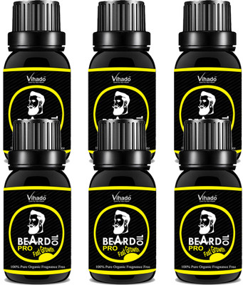 

Vihado Beard Growth Oil 100 Percent Organic Beard and Moustache Hair Growth Oil 25 ml (Pack of 6) Hair Oil(25 ml)