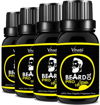 

VIHADO Beard Mustache Growth Oil PRO fast growth 10 ml (Pack of 4) Hair Oil(10 ml)