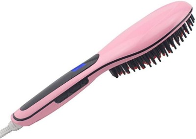 Shopeleven Hair Straightener Brush 360 Temperature Digital Anti Static Ceramic Heating Detangling Brush Paddle Brush (Pink) Hqt-906 Pink straightener-606 Hair Straightener Brush(Black)