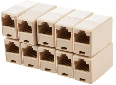 

Fedus RJ45 Female to Female (LAN) Network Cable Jointer Coupler Adapter Connector Pack of 10 Pcs Lan Adapter(1000 Mbps)