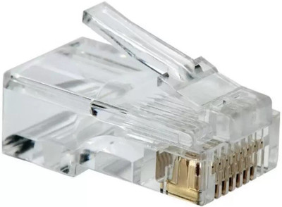 

Cables Kart RJ-45 Plug Connector CAT5 CAT5e CAT6 Network LAN Crimps Pack of 100-Pcs Lan Adapter(480 Mbps)