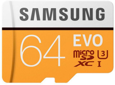 

Samsung U3 UHS-1EVO 64 GB SDXC UHS Class 1 100 MB/s Memory Card