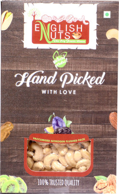 

ENGLISH NUTS Cashew Nut (KAJU), Dried Whole Processed, No Cholesterol, High Protein Content, Vaccum Pack, 1000 GMS / 1 KG (PACK OF 500GMS X 2) Cashews(1000 g, Box)