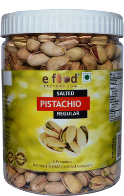 

e food factory Salted Pista Regular (500) In Pet Jar Pistachios(500 g, Mason Jar)