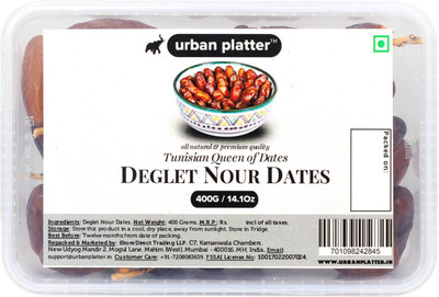

Urban Platter Tunisian Deglet Noor Dates, 400g (All Natural, Premium Quality Tunisian Product, Queen of Dates) Dates(400 g, Box)