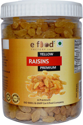 

e food factory Yellow Kishmish Premium (Raisins) 500 In Jar Raisins(500 g, Mason Jar)