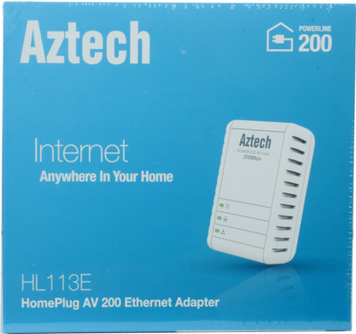 

Aztech HL113E HomePlug AV Powerline Ethernet Extender Router(White)